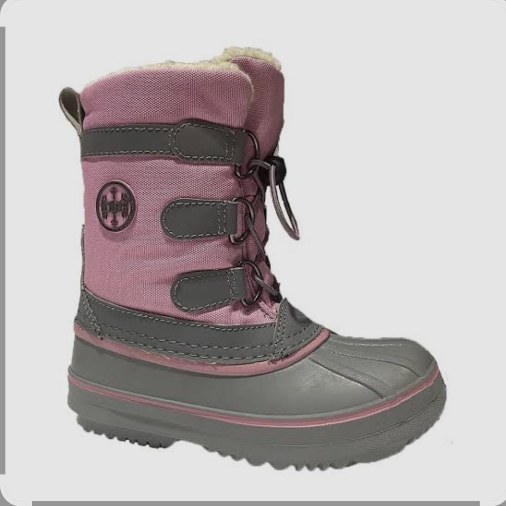 Totes Pink and Gray Kids Boots